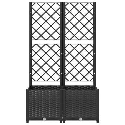 Garden Planter with Trellis Black 31.5x15.7x53.5" PP