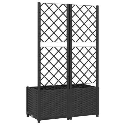 Garden Planter with Trellis Black 31.5x15.7x53.5" PP