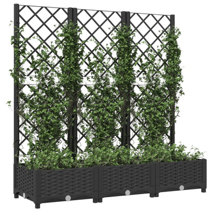 Garden Planter with Trellis Black 47.2x15.7x47.8" PP