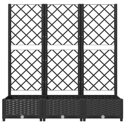 Garden Planter with Trellis Black 47.2x15.7x47.8" PP