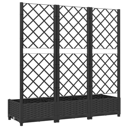 Garden Planter with Trellis Black 47.2x15.7x47.8" PP