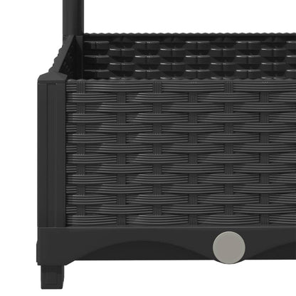 Garden Planter with Trellis Black 47.2x15.7x47.8" PP
