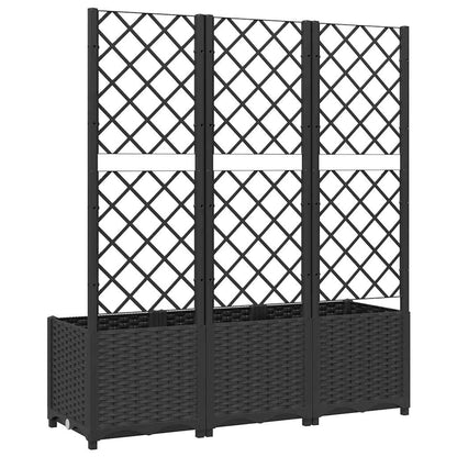 318273 vidaXL Garden Planter with Trellis Black 120x40x136 cm PP