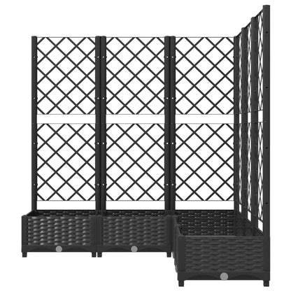Garden Planter with Trellis Black 120x120x121,5 cm PP
