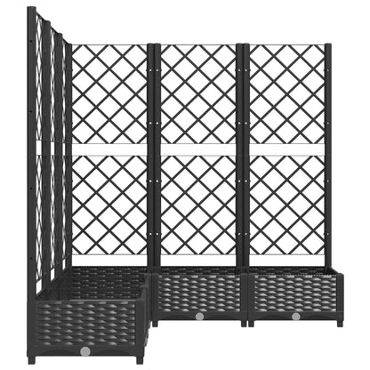 Garden Planter with Trellis Black 120x120x121,5 cm PP