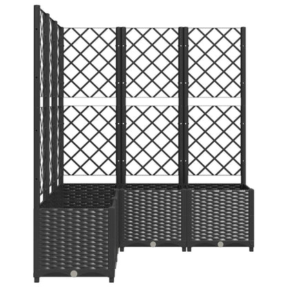 318277 vidaXL Garden Planter with Trellis Black 120x120x136 cm PP