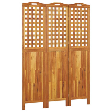 3-Panel Room Divider 121.5x2x180 cm Solid Wood Acacia