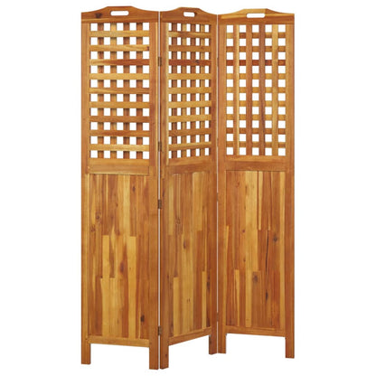 3-Panel Room Divider 121.5x2x180 cm Solid Wood Acacia