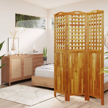 3-Panel Room Divider 121.5x2x180 cm Solid Wood Acacia