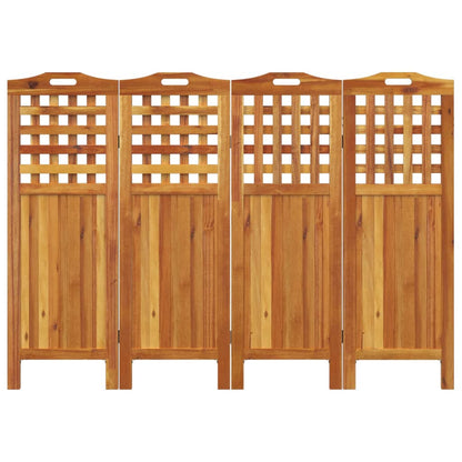 4-Panel Room Divider 162x2x115 cm Solid Wood Acacia