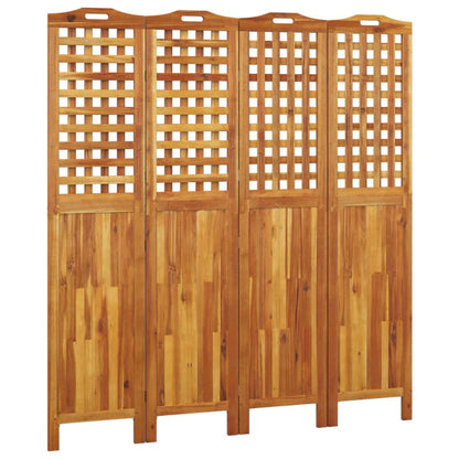 4-Panel Room Divider 162x2x180 cm Solid Wood Acacia