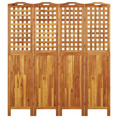 4-Panel Room Divider 162x2x180 cm Solid Wood Acacia