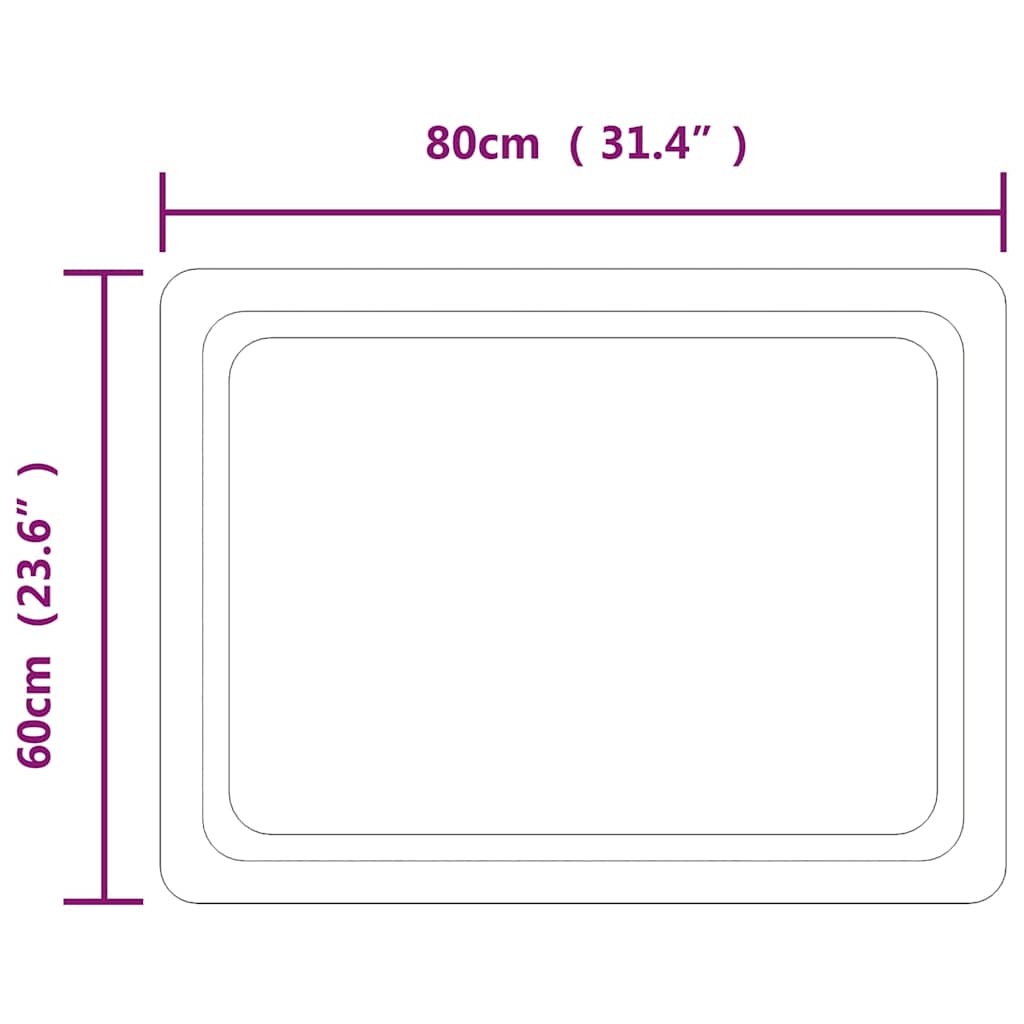 LED Bathroom Mirror 80x60 cm