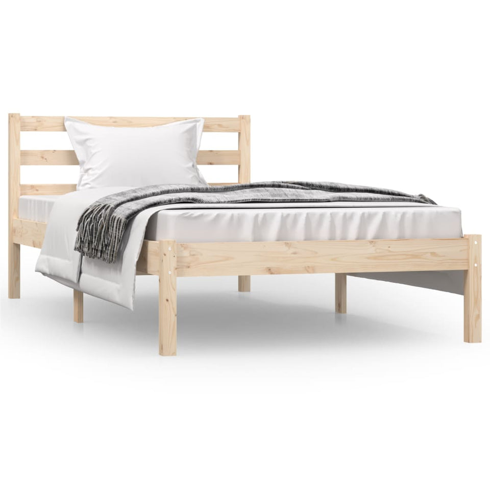 Bed Frame Solid Wood Pine 90x190 cm Single