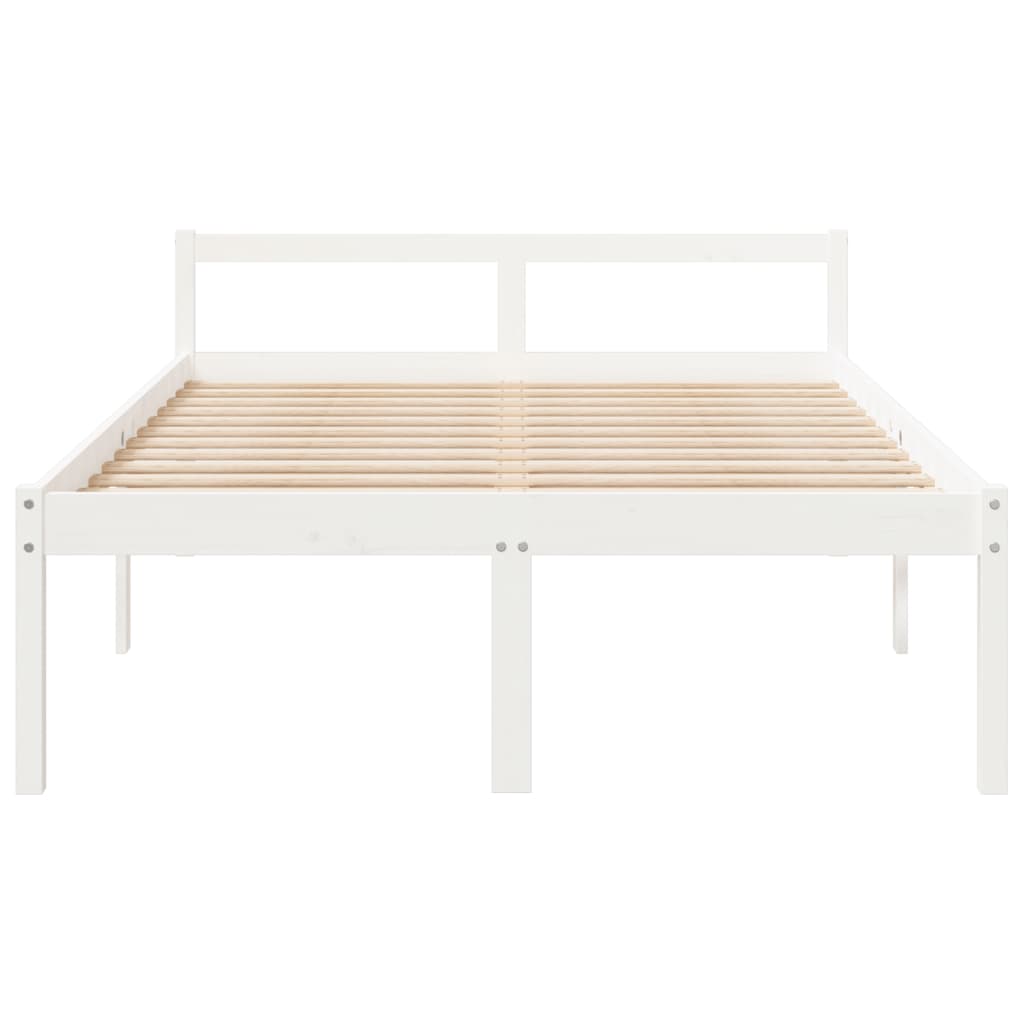 Bed Frame | White | Solid Pine wood | 140x190 cm | Wooden Bed Frame