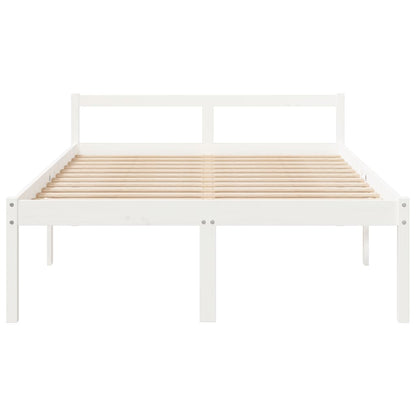 Bed Frame | White | Solid Pine wood | 140x190 cm | Wooden Bed Frame