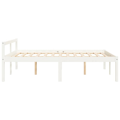 Bed Frame | White | Solid Pine wood | 140x190 cm | Wooden Bed Frame
