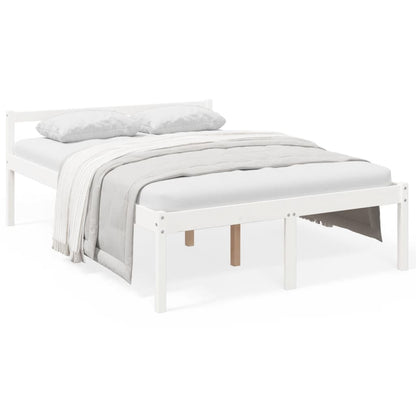 Bed Frame | White | Solid pine wood | 120x200 cm | Solid Wood Bed Frame