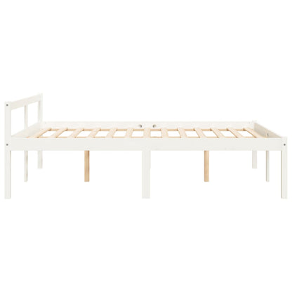 Bed Frame | White | Solid pine wood | 120x200 cm | Solid Wood Bed Frame