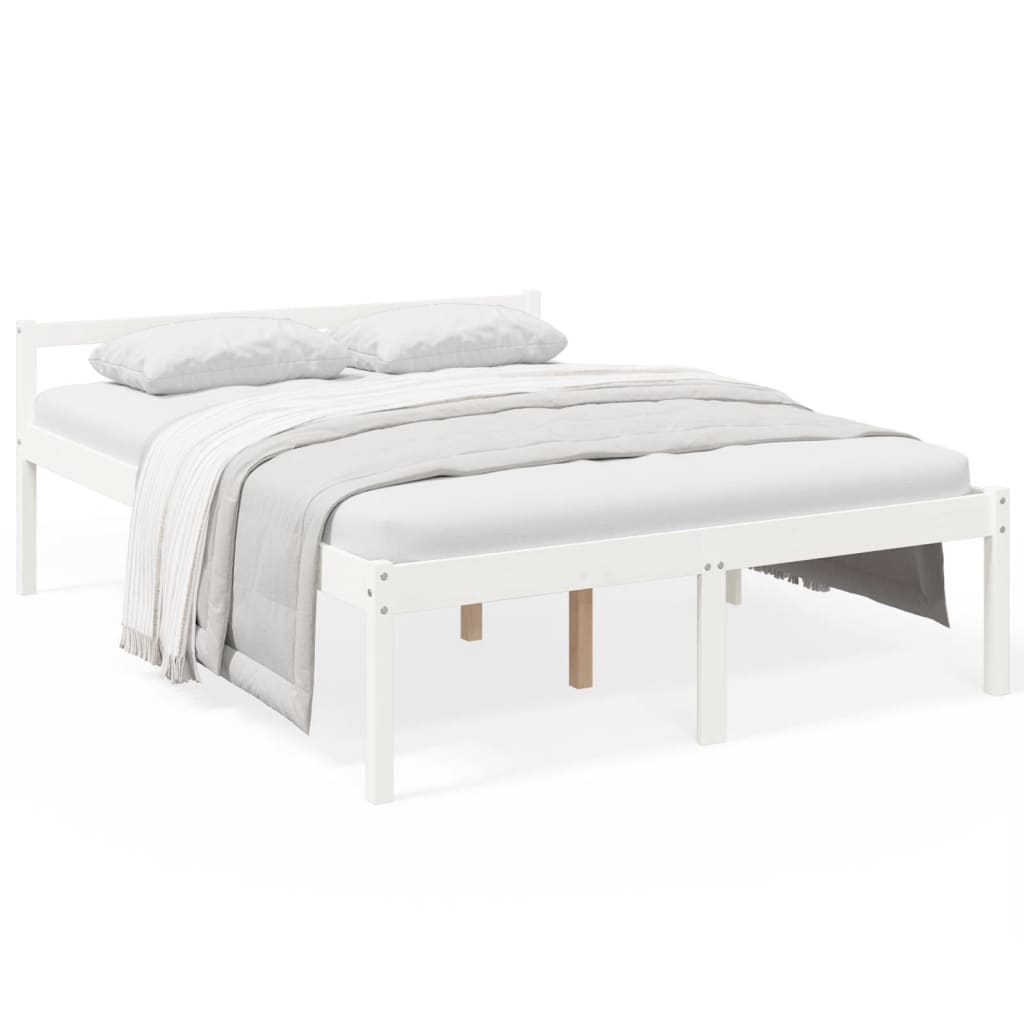 Bed Frame | White | Solid pine wood, Plywood | 160 x 200 cm | Bed Frame