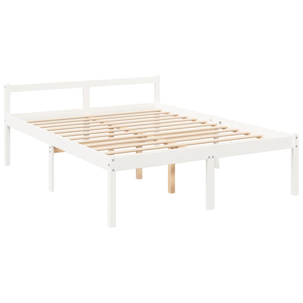 Bed Frame | White | Solid pine wood, Plywood | 160 x 200 cm | Bed Frame