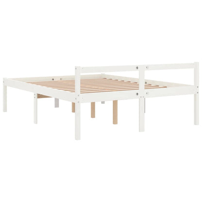 Bed Frame | White | Solid pine wood, Plywood | 160 x 200 cm | Bed Frame