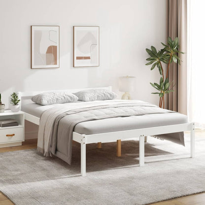 Bed Frame | White | Solid pine wood, Plywood | 160 x 200 cm | Bed Frame