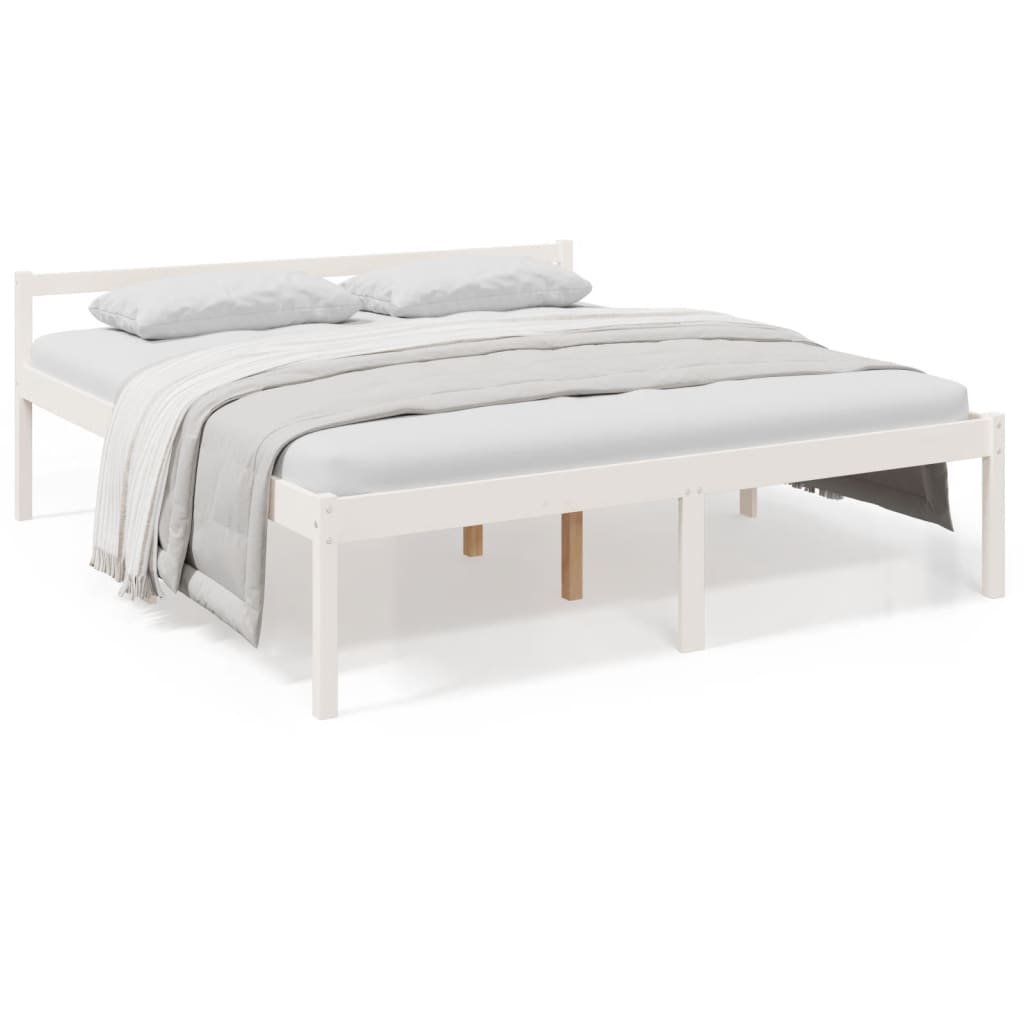 Bed Frame | White | Solid pine wood, Plywood | Super King | Bed Frame