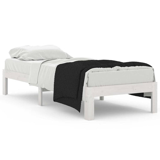 Bed Frame | White | Solid pine wood and plywood | Small single | Durable