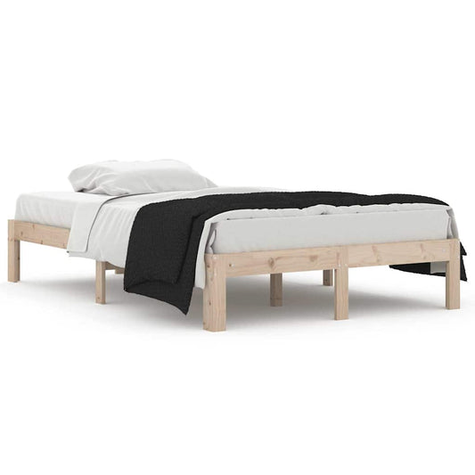 Bed Frame | Pinewood Brown | Solid Pine Wood | Small Double | Durable