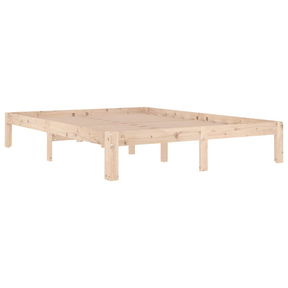 Bed Frame | Natural | Solid Pine Wood | 140x190 cm | Durable | Bed Frame
