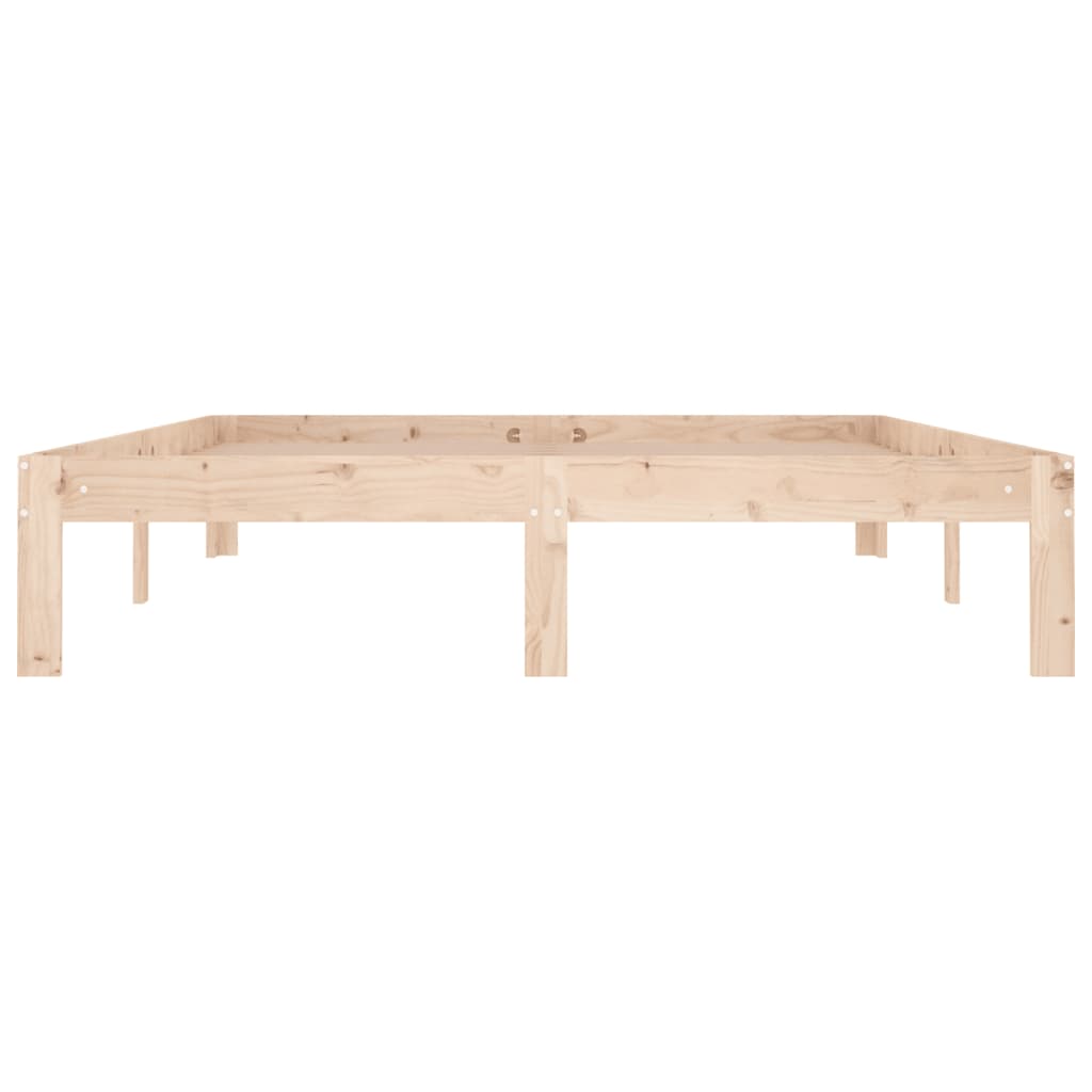 Bed Frame | Natural | Solid Pine Wood | 140x190 cm | Durable | Bed Frame