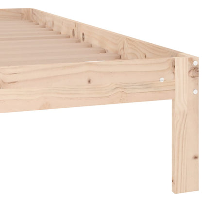 Bed Frame | Natural | Solid Pine Wood | 140x190 cm | Durable | Bed Frame
