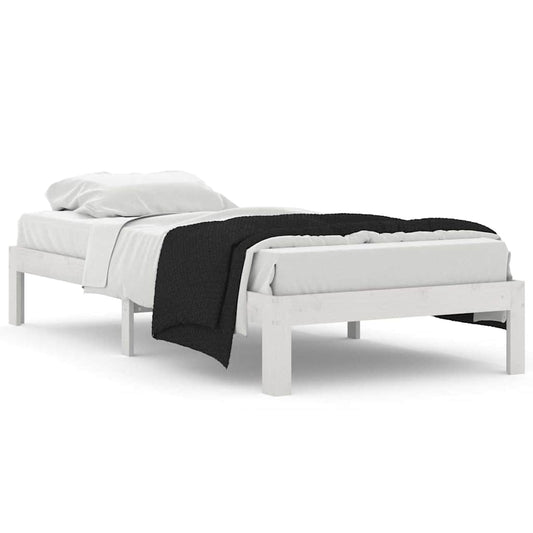 Bed Frame | White | Solid Pine Wood | 90x200 cm | Modern | Bed Frame
