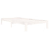 Bed Frame without Mattress White Solid Wood Pine 100x200cm