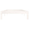 Bed Frame without Mattress White Solid Wood Pine 100x200cm