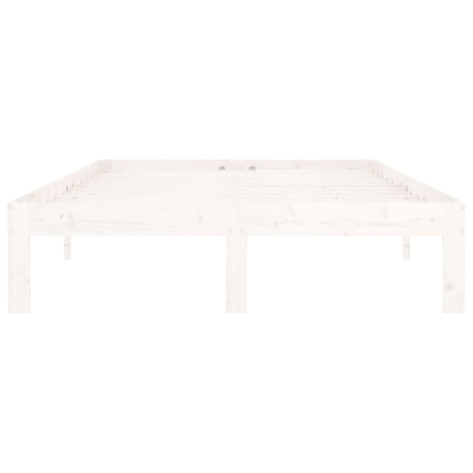 Bed Frame White Solid Wood Pine 120x200 cm