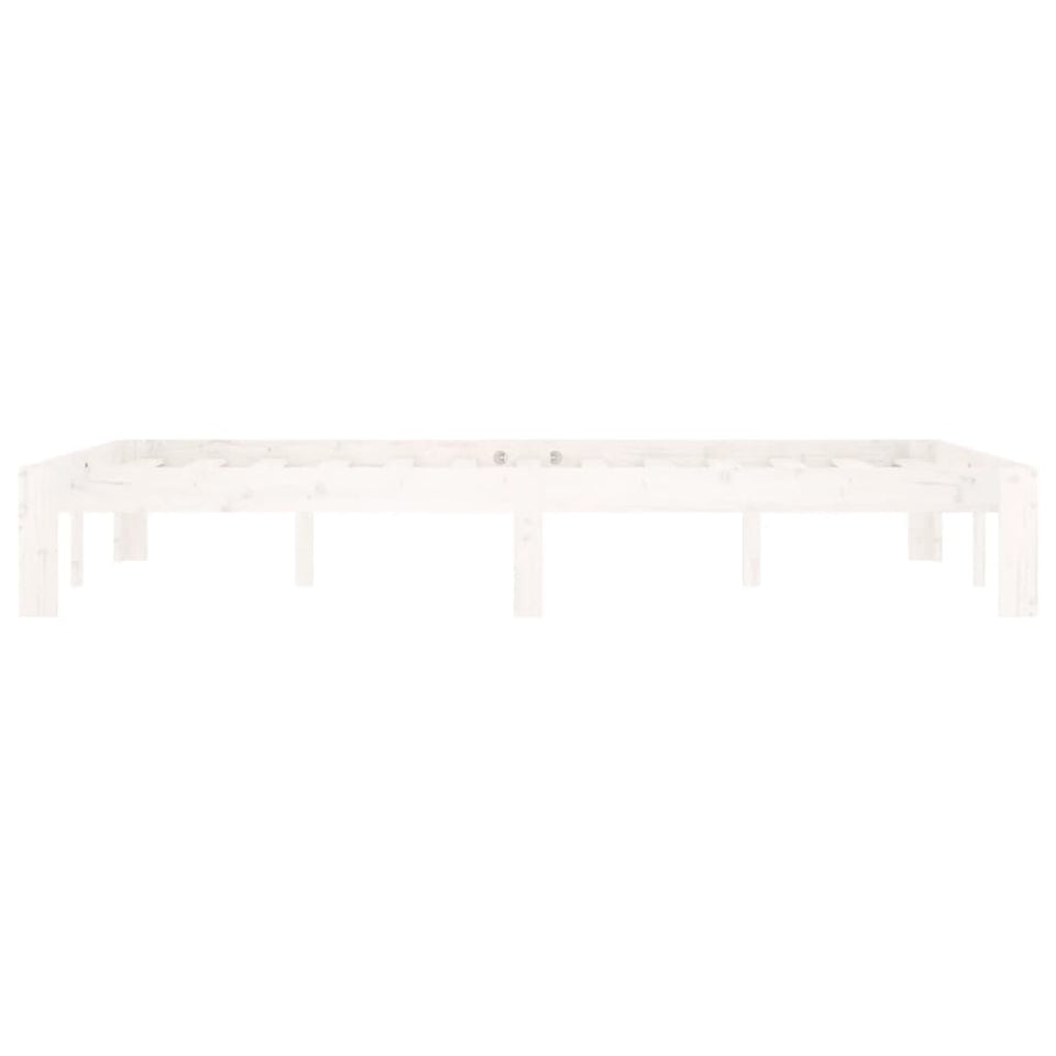 Bed Frame White Solid Wood Pine 120x200 cm