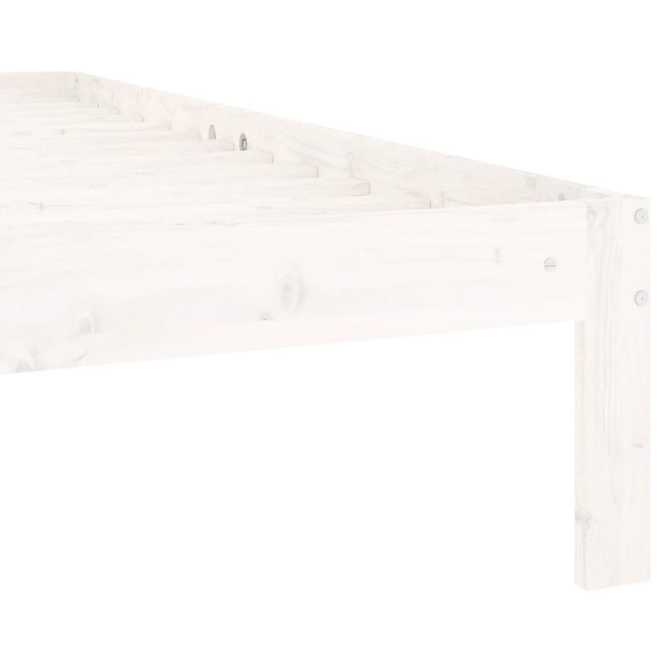 Bed Frame White Solid Wood Pine 120x200 cm