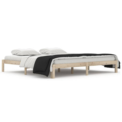 Bed Frame | Natural wood | Solid Pine Wood | Double |  Simplistic