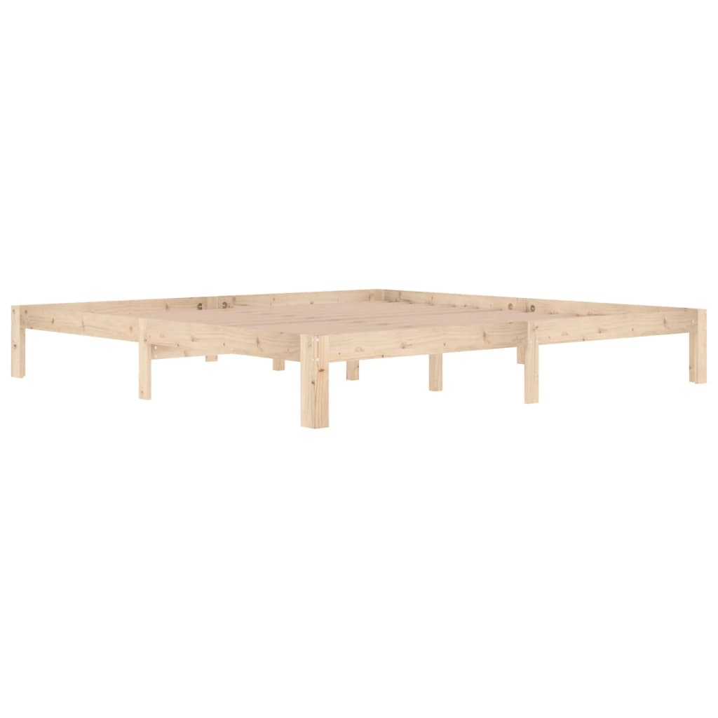 Bed Frame | Natural wood | Solid Pine Wood | Double |  Simplistic