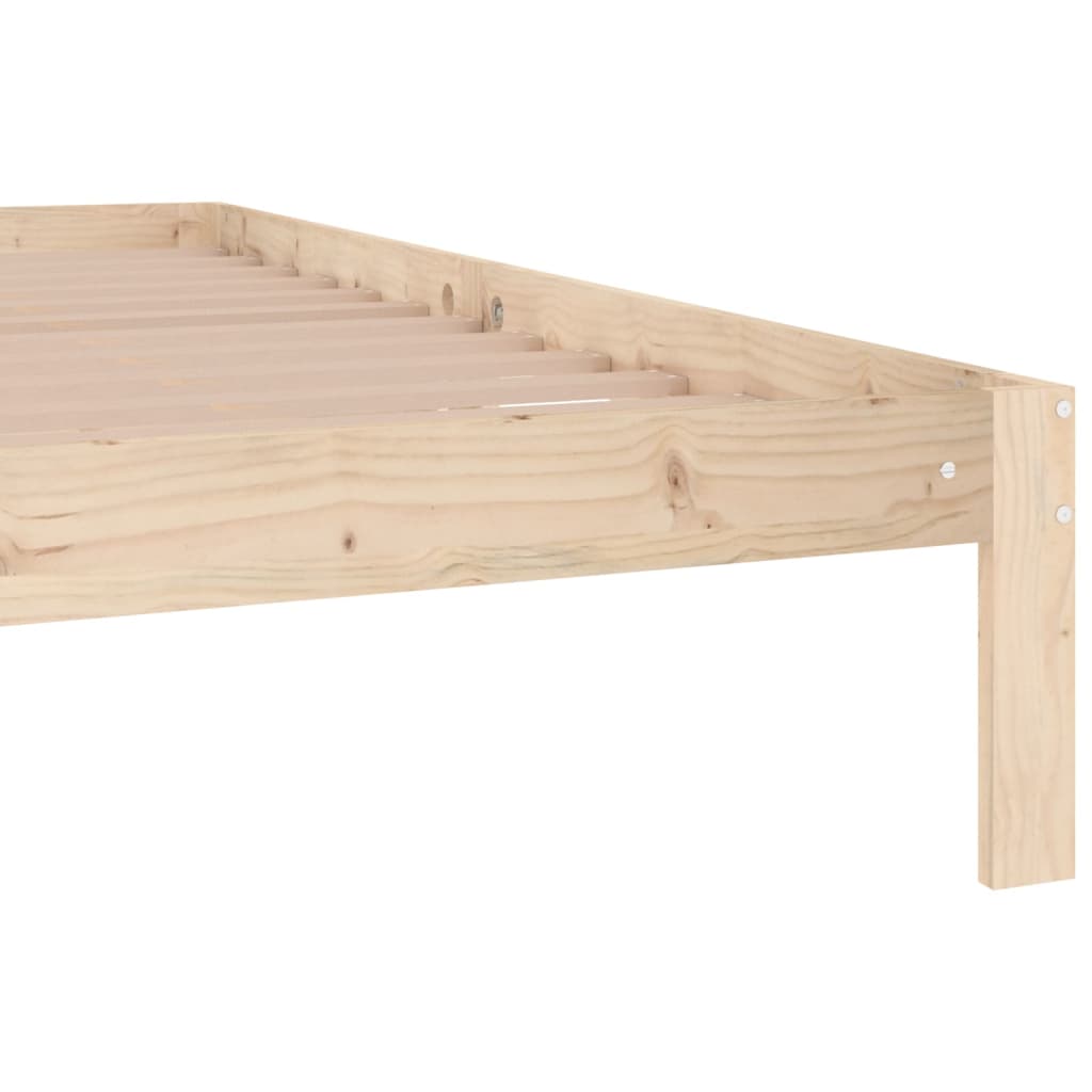 Bed Frame | Natural wood | Solid Pine Wood | Double |  Simplistic