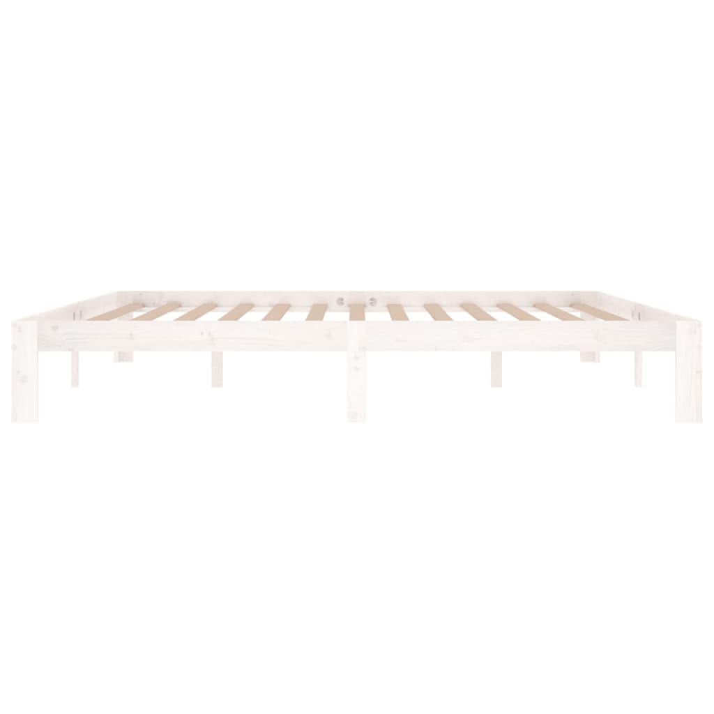Bed Frame | White | Solid pine wood, Plywood | 200x200 cm | Modern