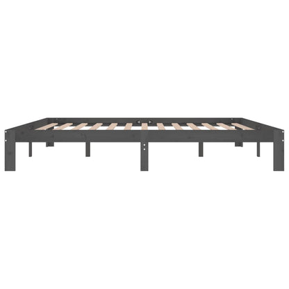 Bed Frame | Grey | Solid pine wood, Plywood slats | Double | Durable
