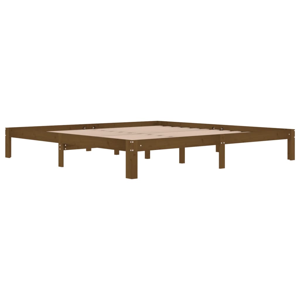 Bed Frame | Honey Brown | Solid pine wood, Plywood | 200x200 cm