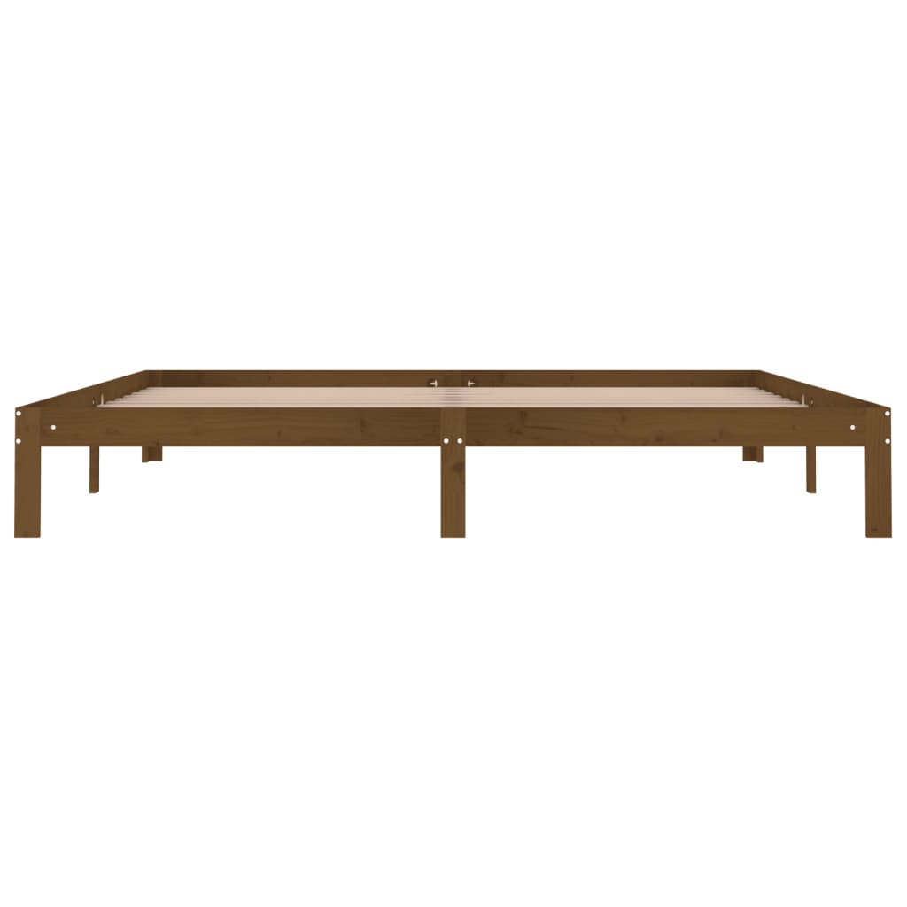 Bed Frame | Honey Brown | Solid pine wood, Plywood | 200x200 cm