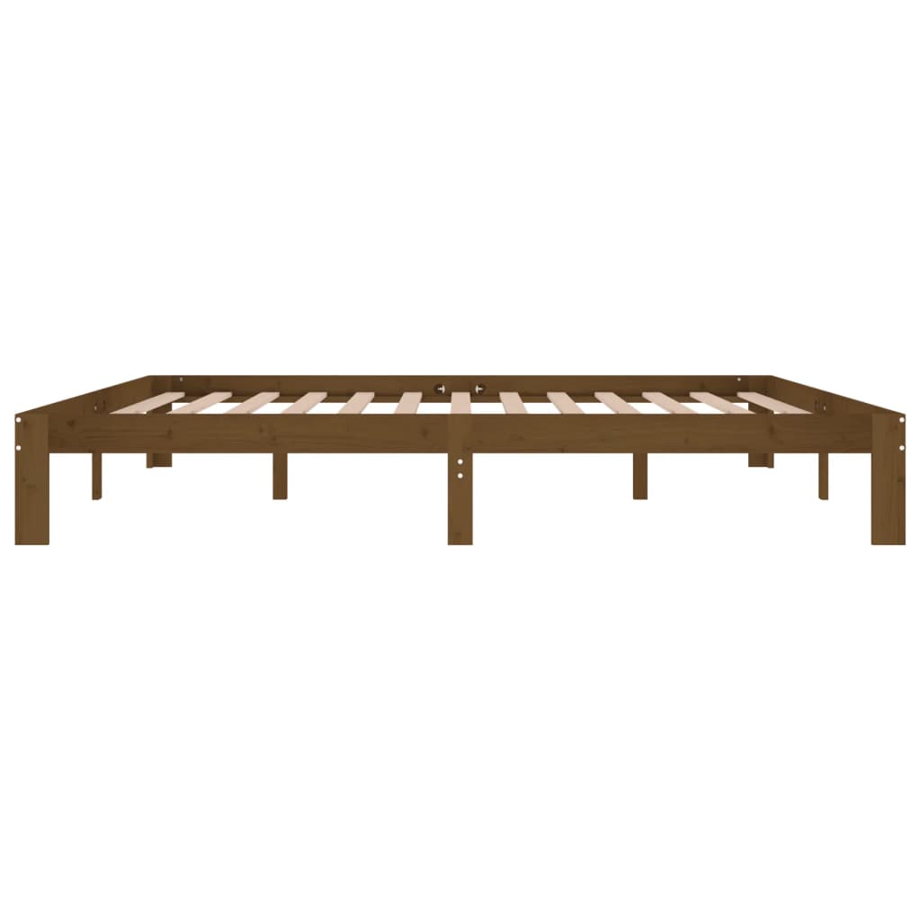Bed Frame | Honey Brown | Solid pine wood, Plywood | 200x200 cm
