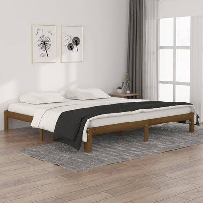 Bed Frame | Honey Brown | Solid pine wood, Plywood | 200x200 cm