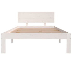 Bed Frame White Solid Wood Pine 100x200 cm