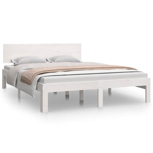 Bed Frame without Mattress White 150x200cm King Size